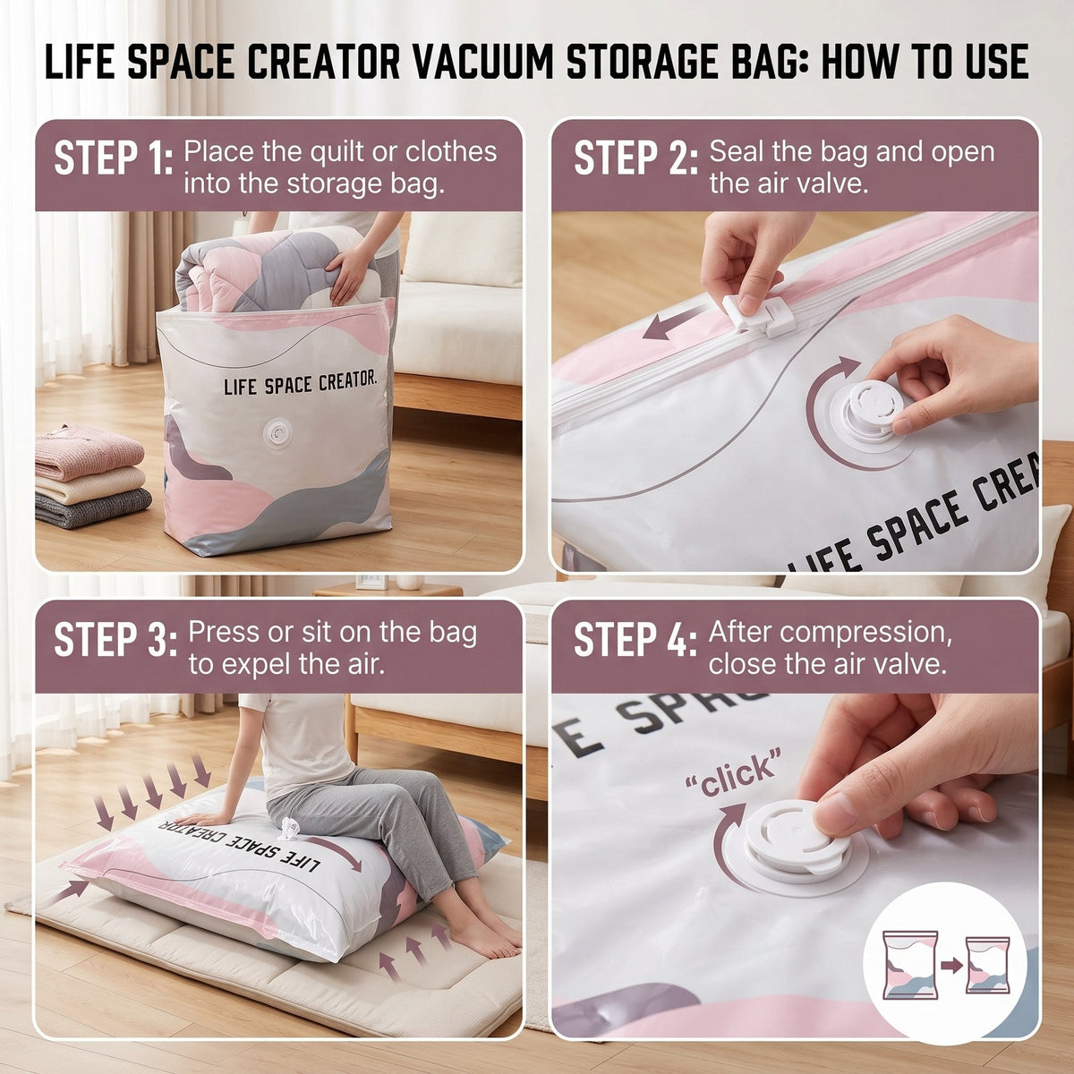 SVOZK® 📦 Large-Capacity Vacuum Bags – No Pump Needed! 💕