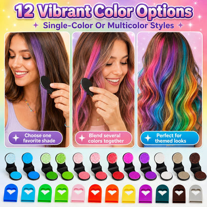 🌈DOCTIA® 12-Color Temporary Hair Chalk Applicator Set ✨