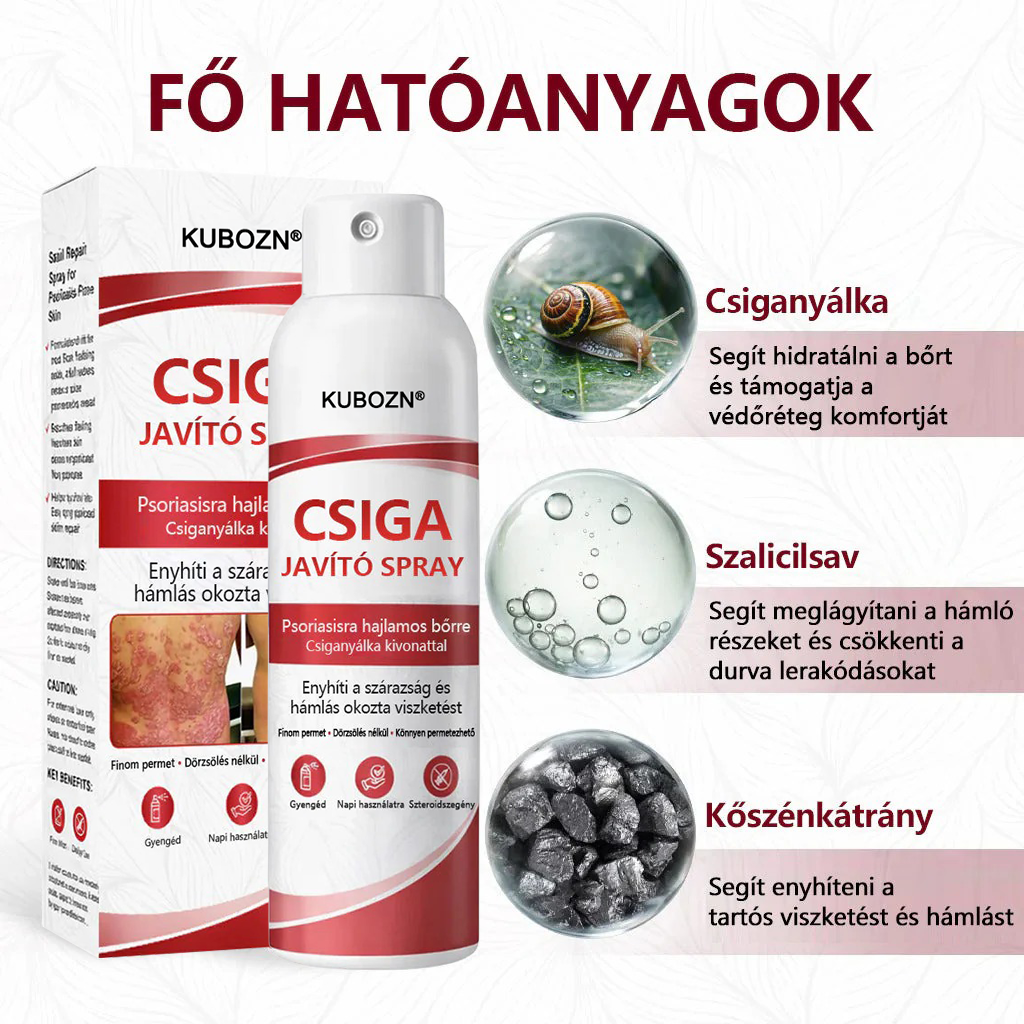 KUBOZN®  csigahéjas spray viszkető, hámló pikkelysömörös bőrre