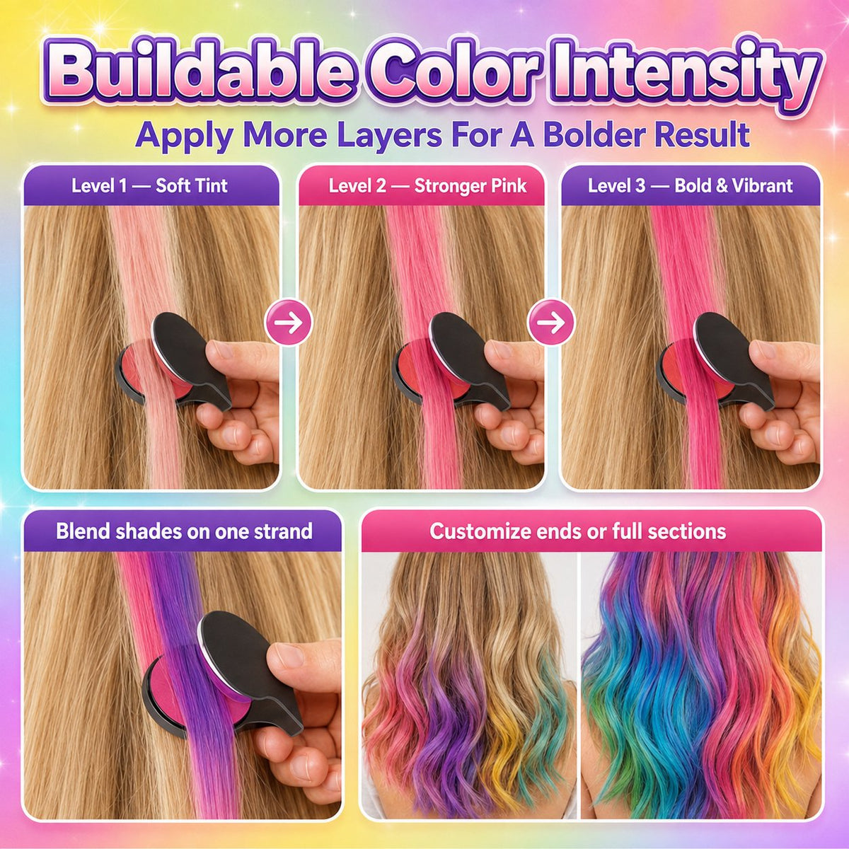 🌈DOCTIA® 12-Color Temporary Hair Chalk Applicator Set ✨