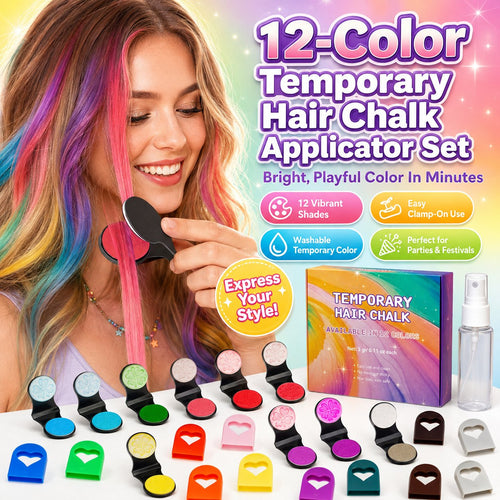 🌈DOCTIA® 12-Color Temporary Hair Chalk Applicator Set ✨