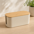 Bamboo Lid Cable Management Box
