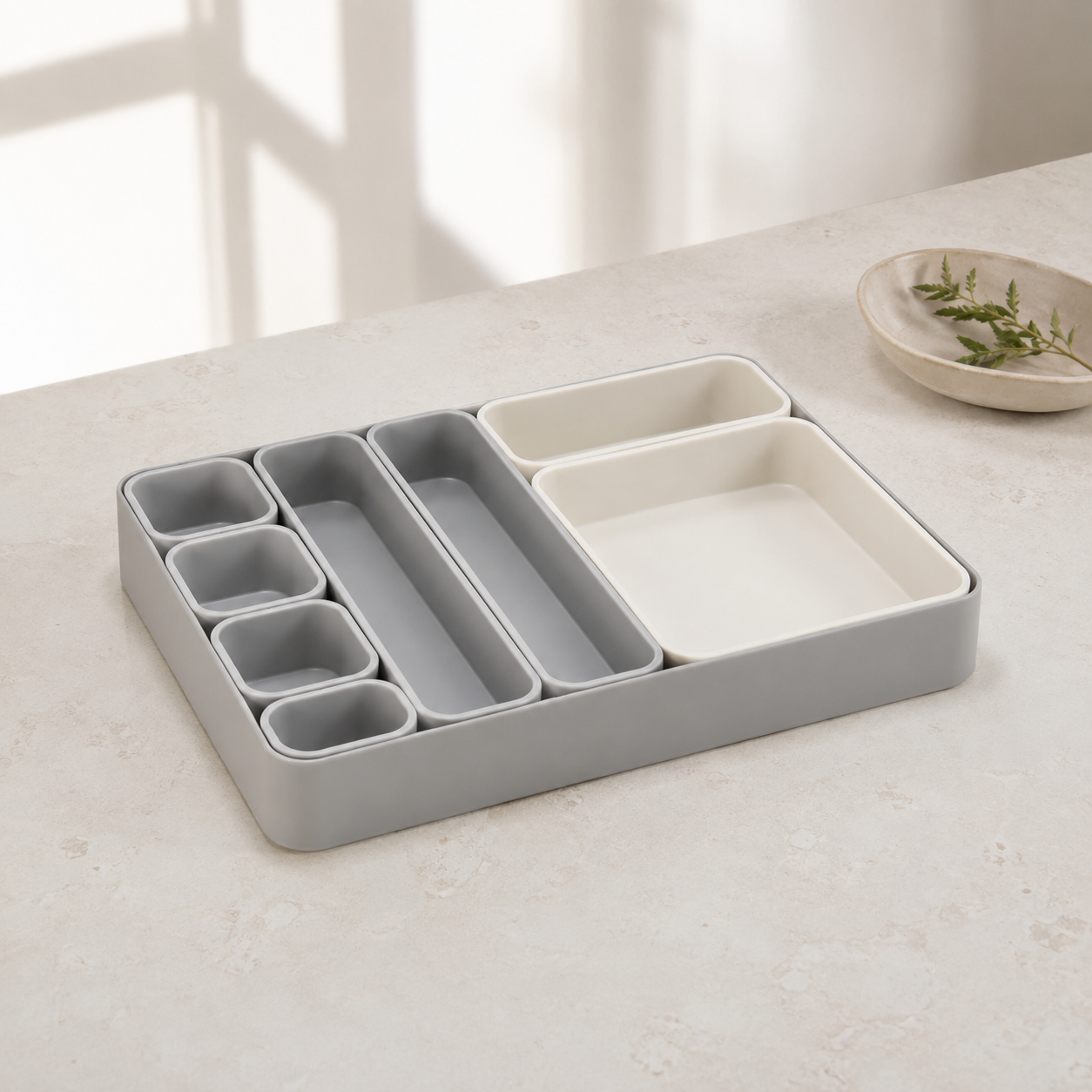 Multi-Compartment Drawer Organizer Tray