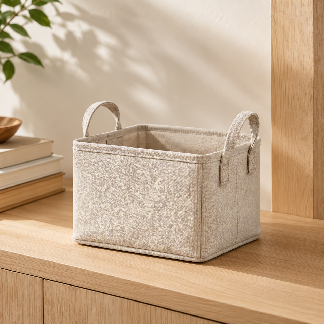 Foldable Fabric Storage Basket with Handles