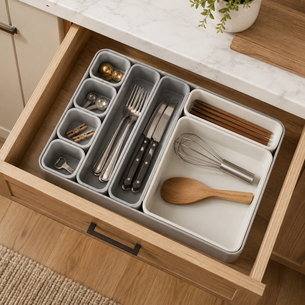 Multi-Compartment Drawer Organizer Tray