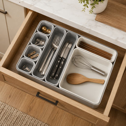 Multi-Compartment Drawer Organizer Tray