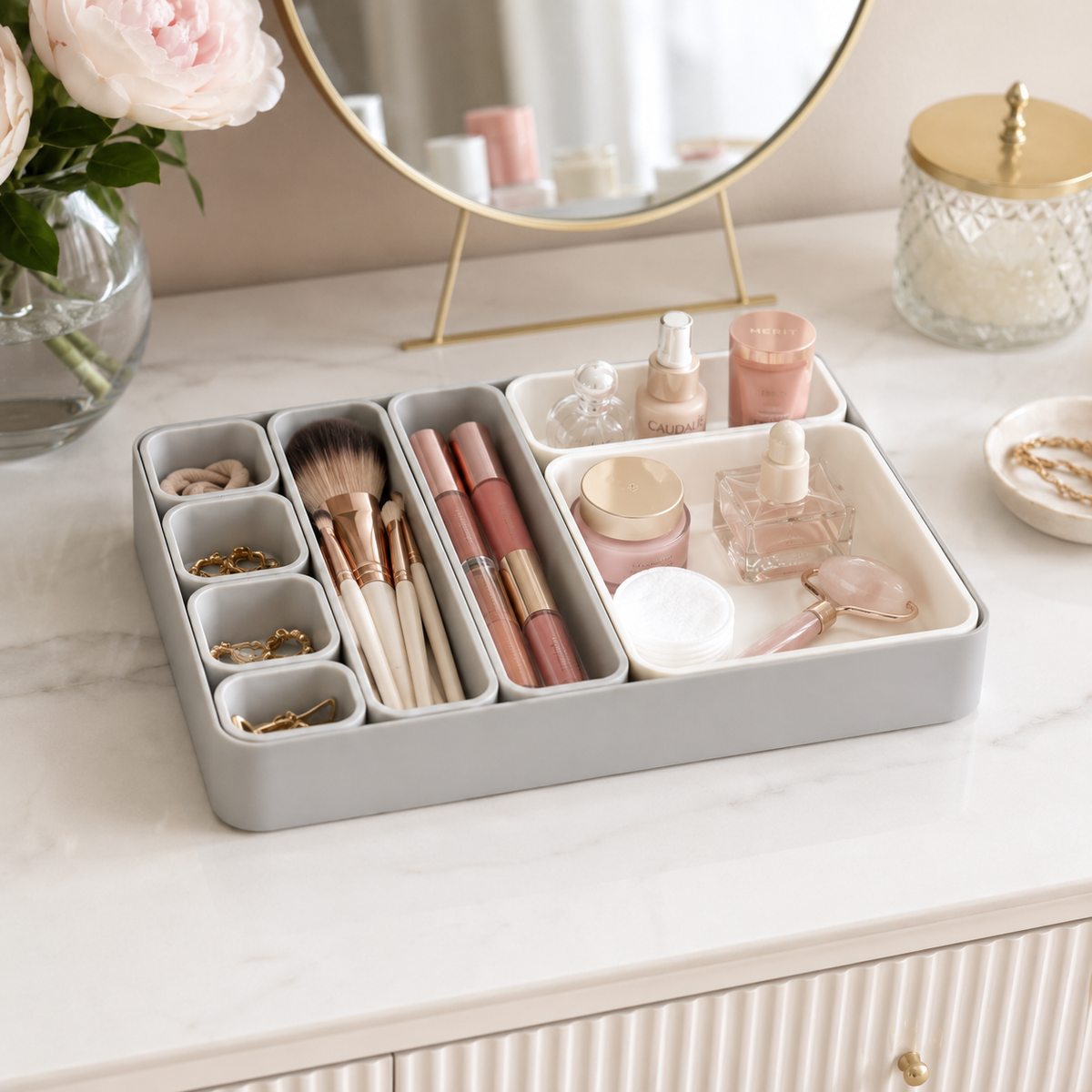 Multi-Compartment Drawer Organizer Tray