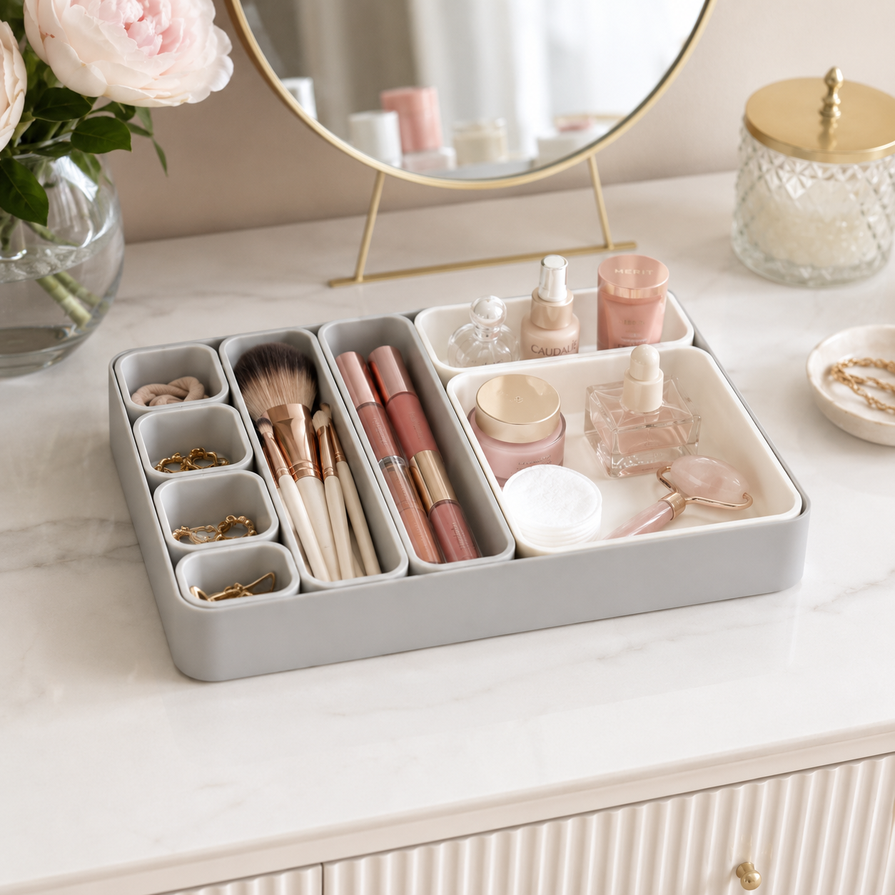Multi-Compartment Drawer Organizer Tray