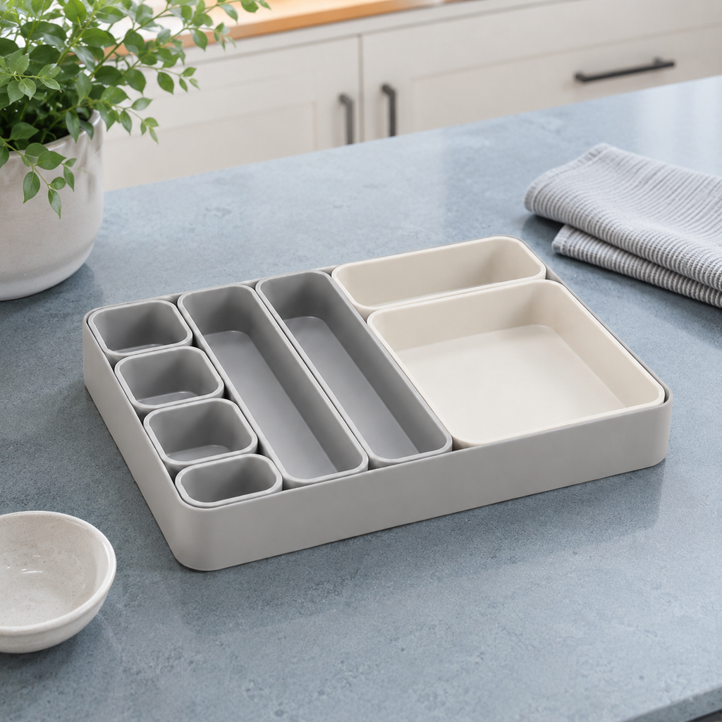 Multi-Compartment Drawer Organizer Tray