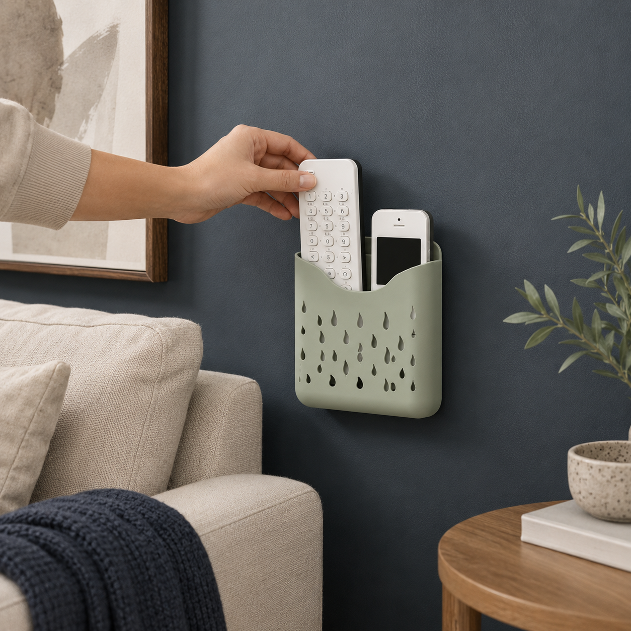 Wall-Mounted Remote & Phone Holder