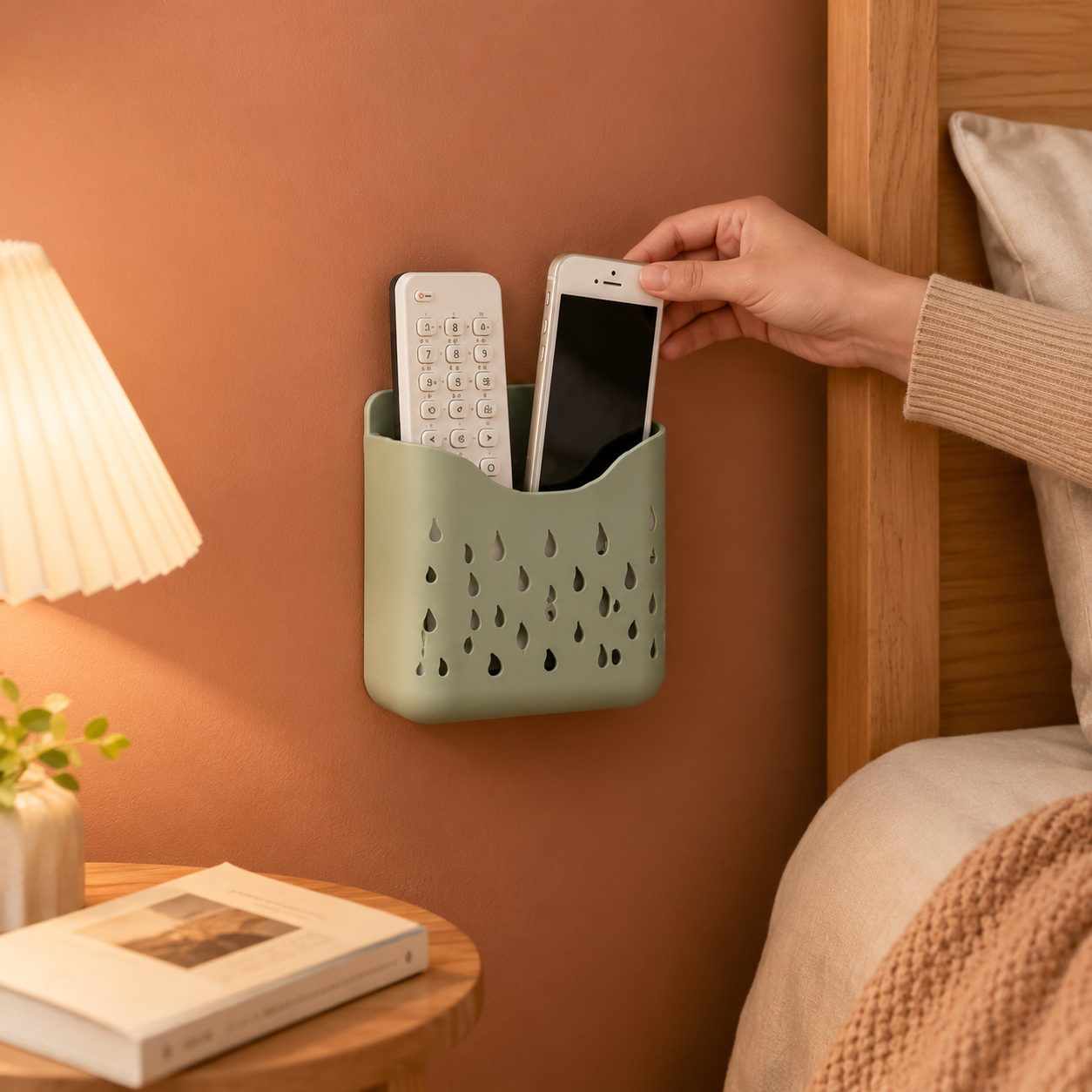 Wall-Mounted Remote & Phone Holder
