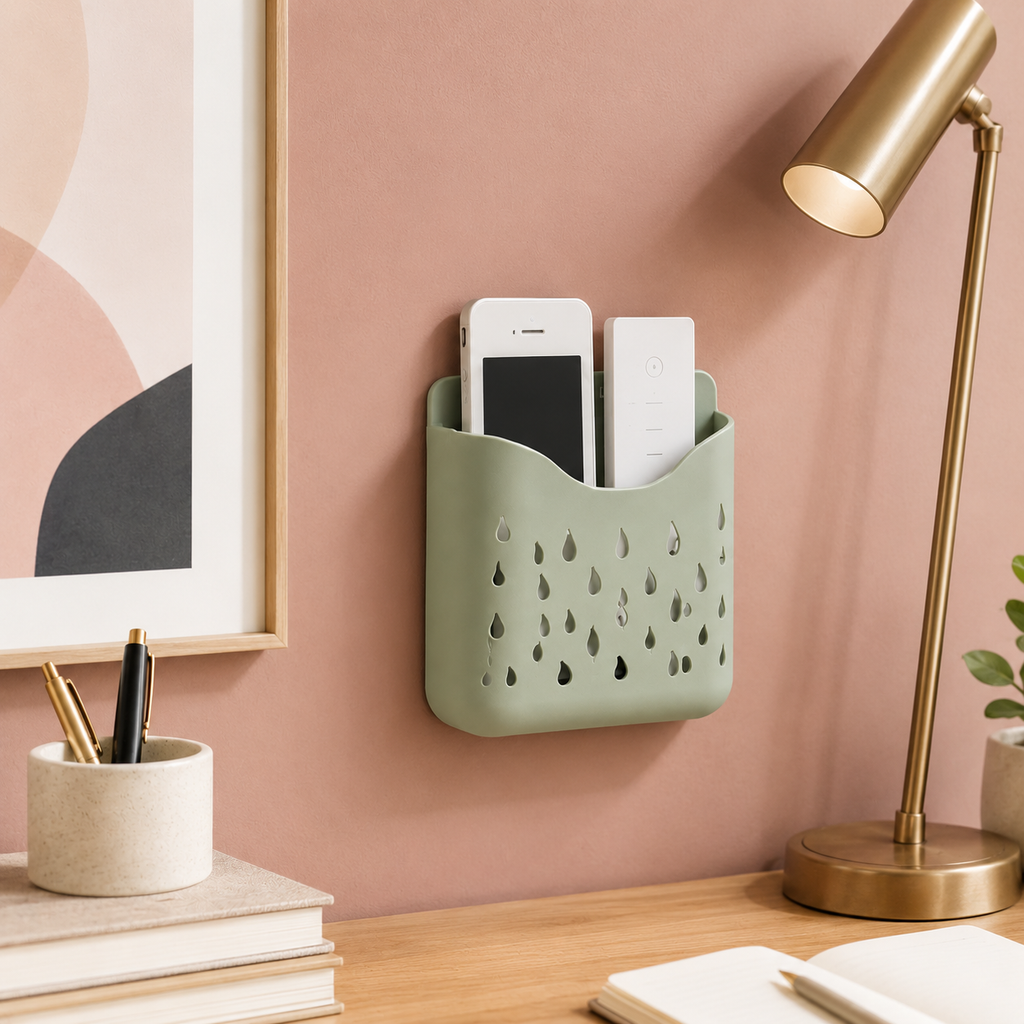 Wall-Mounted Remote & Phone Holder