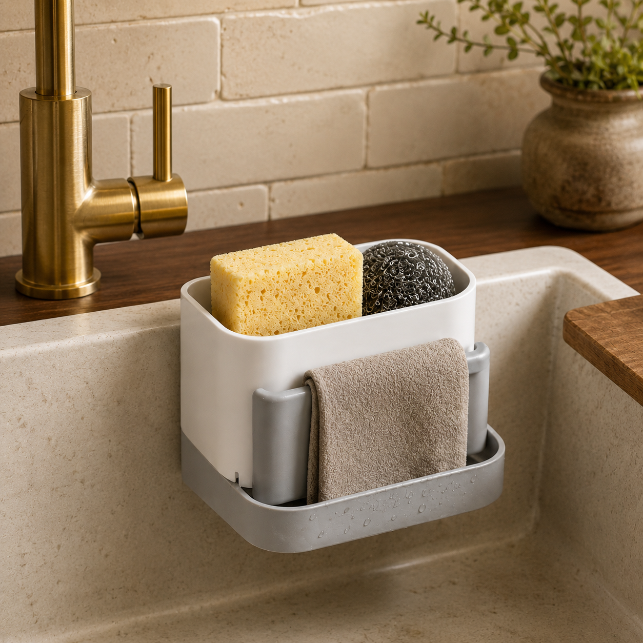 Sink Caddy Sponge & Towel Holder