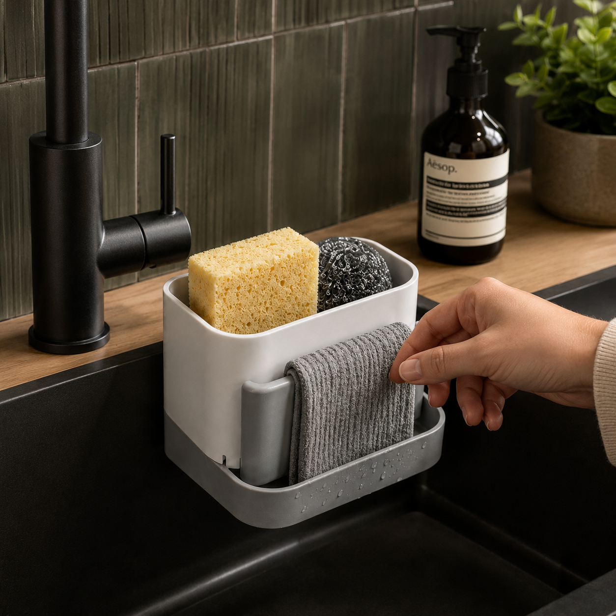 Sink Caddy Sponge & Towel Holder