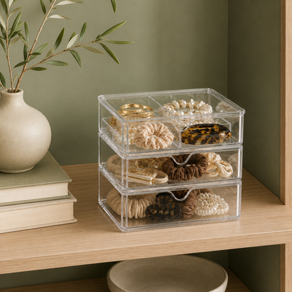 Clear Stackable Jewelry & Hair Accessory Organizer