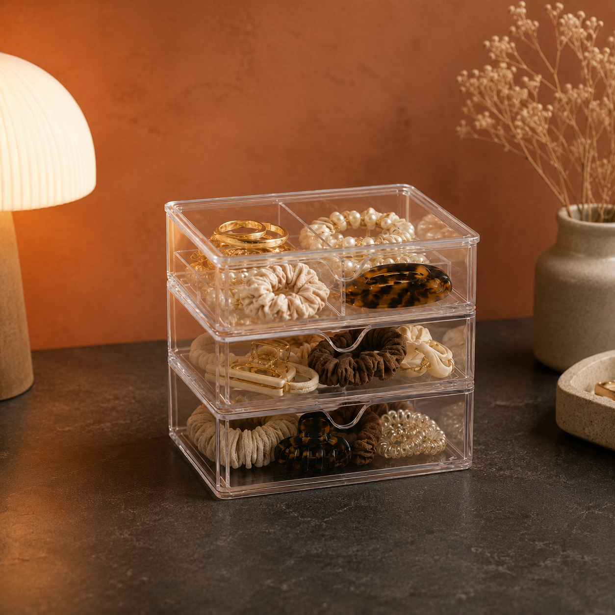 Clear Stackable Jewelry & Hair Accessory Organizer