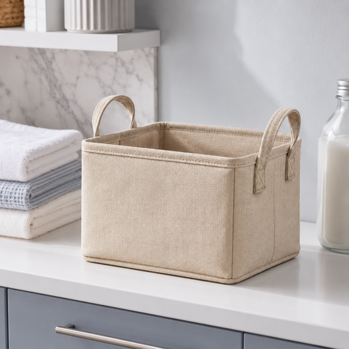 Foldable Fabric Storage Basket with Handles