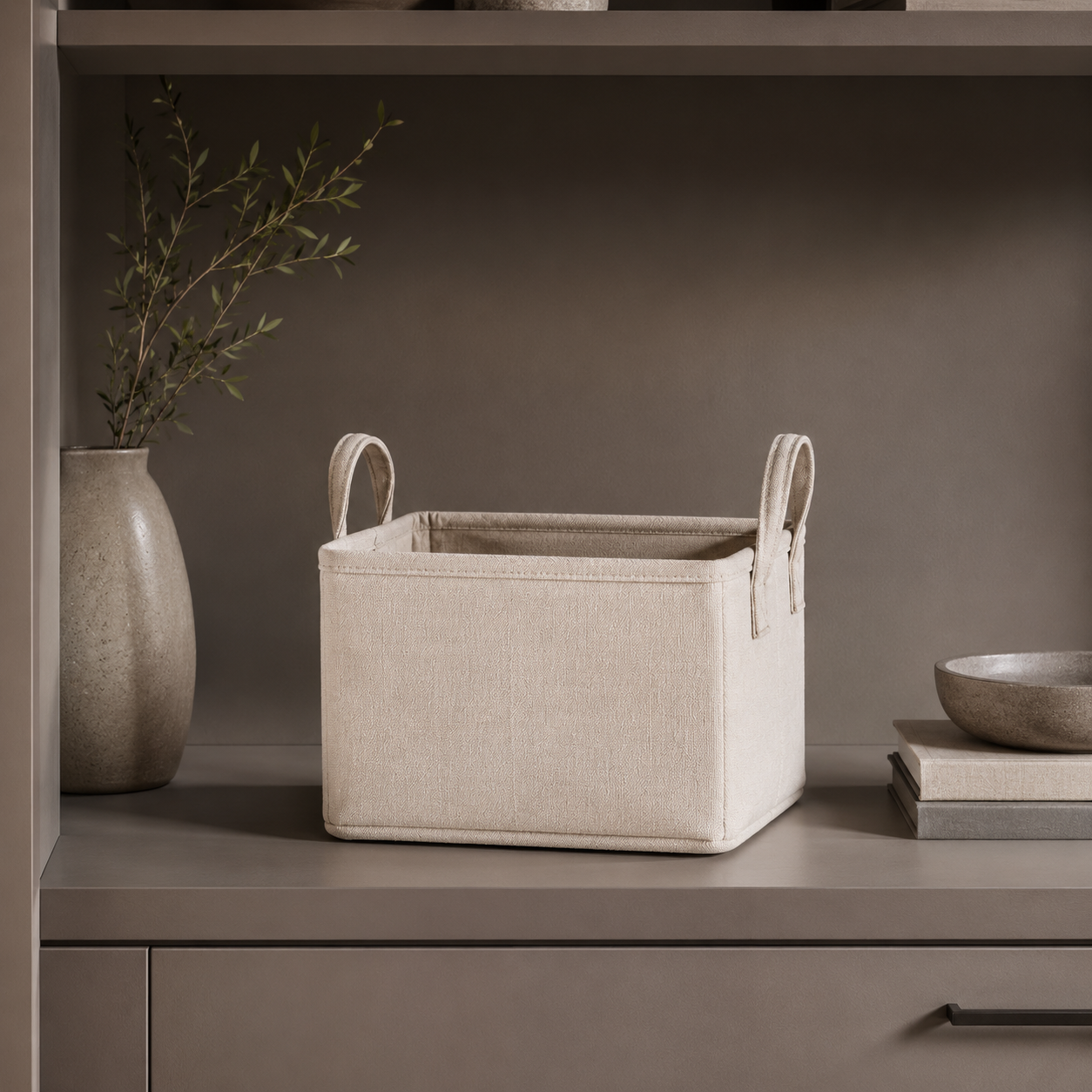 Foldable Fabric Storage Basket with Handles
