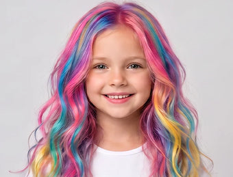 Hair after adding rainbow color