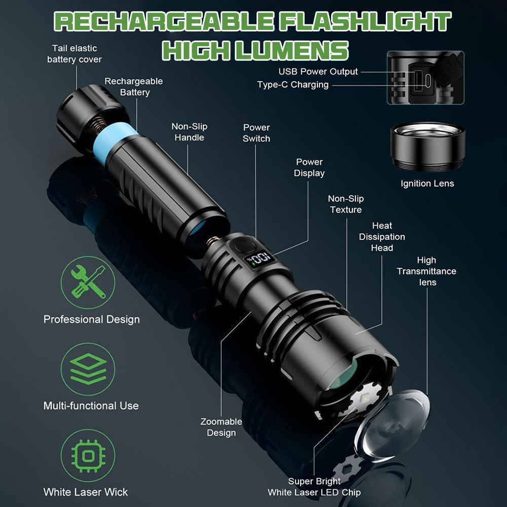 Billhol® Super Bright Ultimate Tactical Survival Flashlight · 2M+ SOLD · 80X Brighter ·120H Runtime