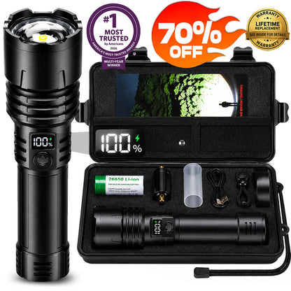 Billhol® Super Bright Ultimate Tactical Survival Flashlight · 2M+ SOLD · 80X Brighter ·120H Runtime